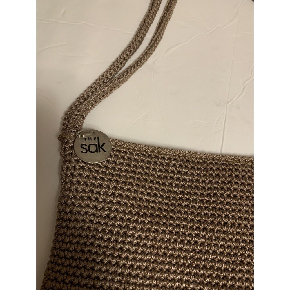 The Sak Vintage Women's Crocheted Shoulder Purse Beige and matching coin purse
